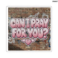 ’Can I Pray For You?’ Square Sticker, Faith Encouragement Prayer Request Decal - 2’’ × 2’’ / White - Stickers