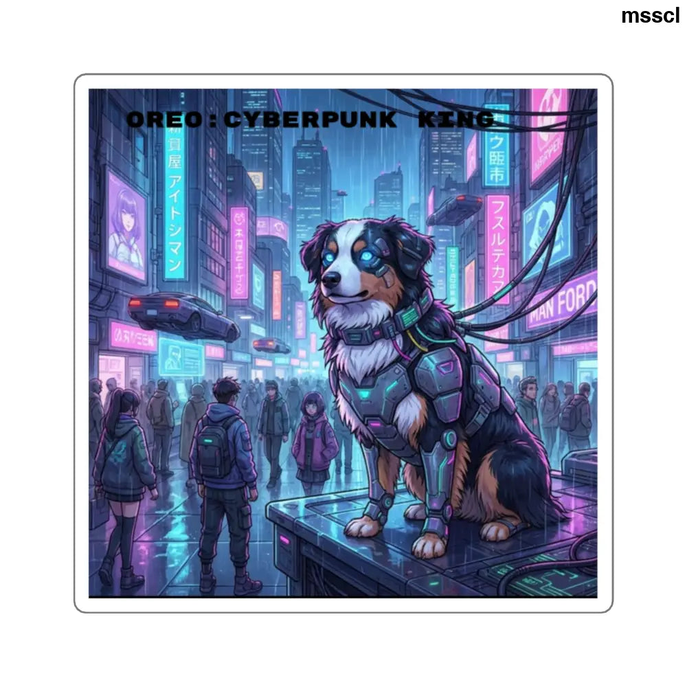 Cyberpunk King Oreo Square Sticker - 2’’ × 2’’ / White - Stickers