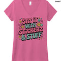 Say it with Stickerz 2 - Fuchsia Frost / XS - Printed T-Shirts