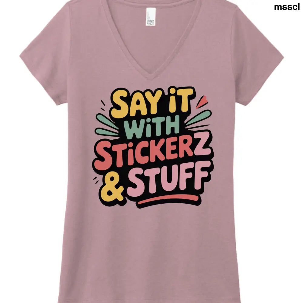 Say it with Stickerz - Hthrd Lavender / XS - Printed T-Shirts